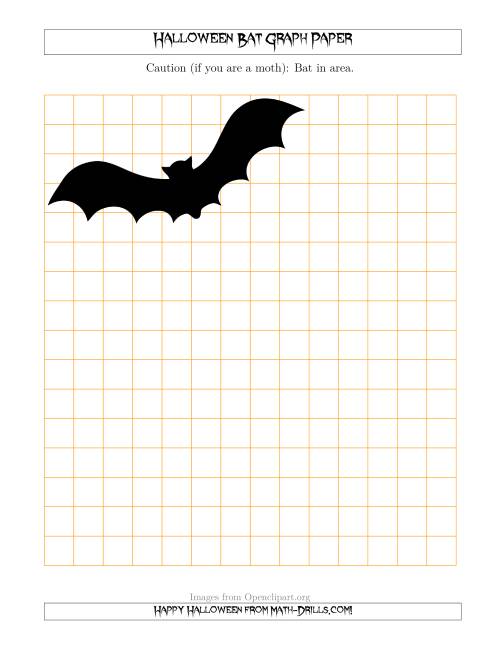 The Halloween Bat 1/2 inch Graph Paper Math Worksheet