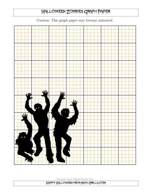 The Halloween Zombies 2.5/0.5 cm Graph Paper Math Worksheet