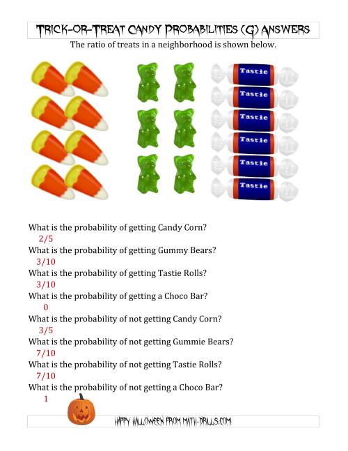 The Trick-or-Treat Candy Probabilities (G) Math Worksheet Page 2
