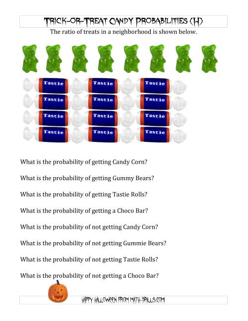 The Trick-or-Treat Candy Probabilities (H) Math Worksheet