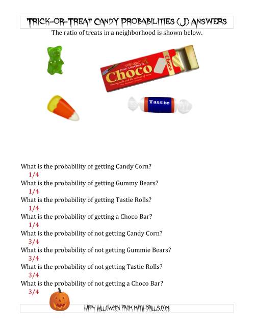 The Trick-or-Treat Candy Probabilities (J) Math Worksheet Page 2