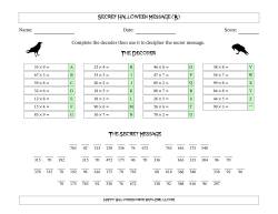 Secret Halloween Ravens Message Two-Digit by One-Digit Multiplication