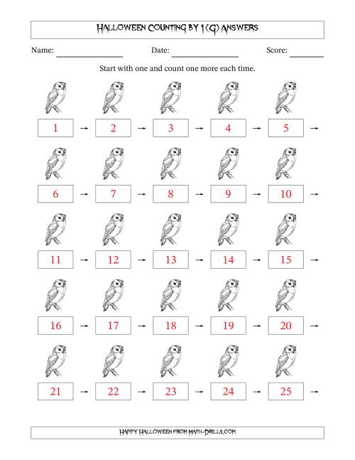 The Halloween Counting by 1 (G) Math Worksheet Page 2