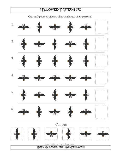 The Not-So-Scary Halloween Picture Patterns with Rotation Attribute Only (E) Math Worksheet