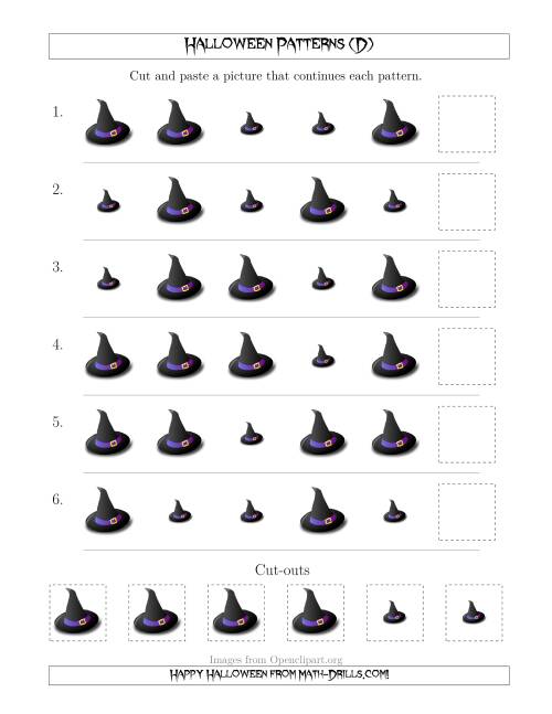 The Not-So-Scary Halloween Picture Patterns with Size Attribute Only (D) Math Worksheet