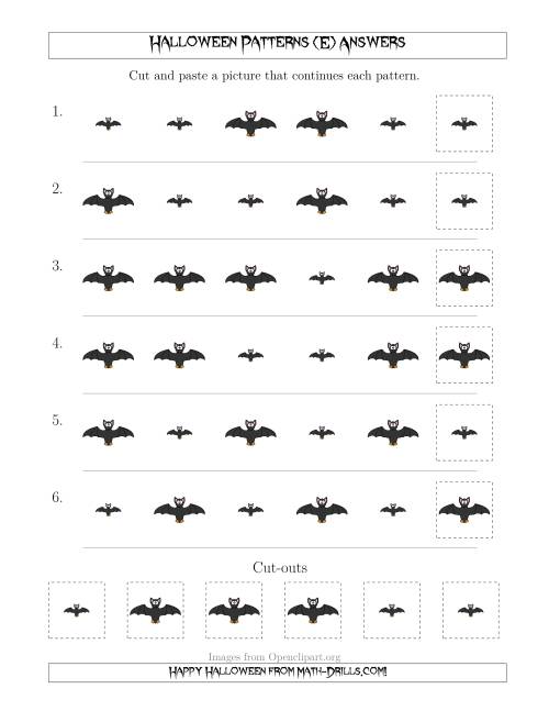 The Not-So-Scary Halloween Picture Patterns with Size Attribute Only (E) Math Worksheet Page 2