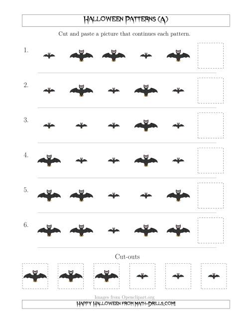 The Not-So-Scary Halloween Picture Patterns with Size Attribute Only (All) Math Worksheet