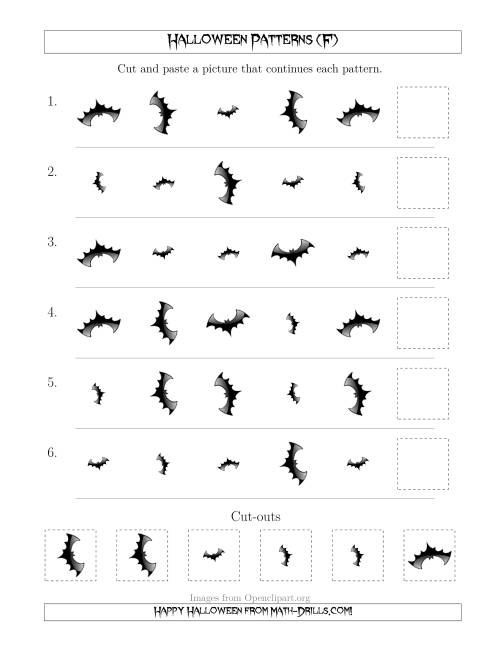 The Scary Halloween Picture Patterns with Size and Rotation Attributes (F) Math Worksheet