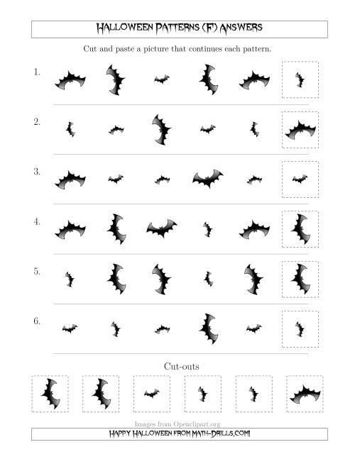 The Scary Halloween Picture Patterns with Size and Rotation Attributes (F) Math Worksheet Page 2