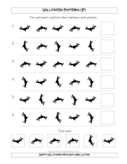 The Scary Halloween Picture Patterns with Rotation Attribute Only (F) Math Worksheet