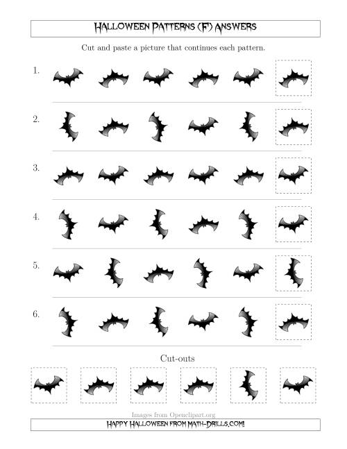 The Scary Halloween Picture Patterns with Rotation Attribute Only (F) Math Worksheet Page 2