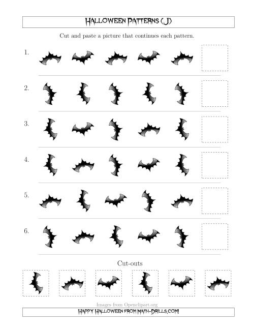 The Scary Halloween Picture Patterns with Rotation Attribute Only (J) Math Worksheet