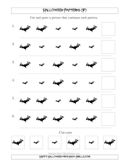 The Scary Halloween Picture Patterns with Size Attribute Only (F) Math Worksheet