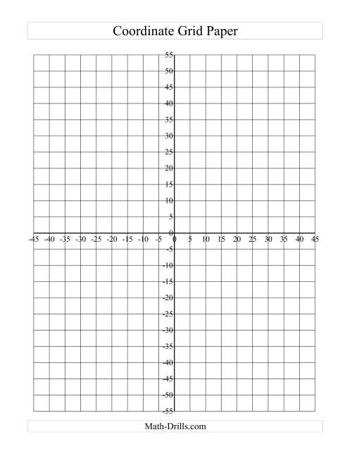 The Coordinate Grid Paper (Intervals of 5) (D) Math Worksheet