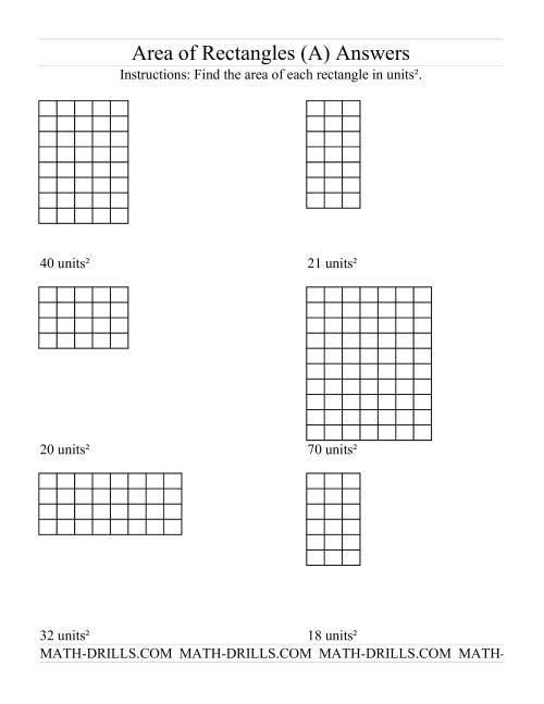 The Area of Rectangles Grid Form (A) Math Worksheet Page 2