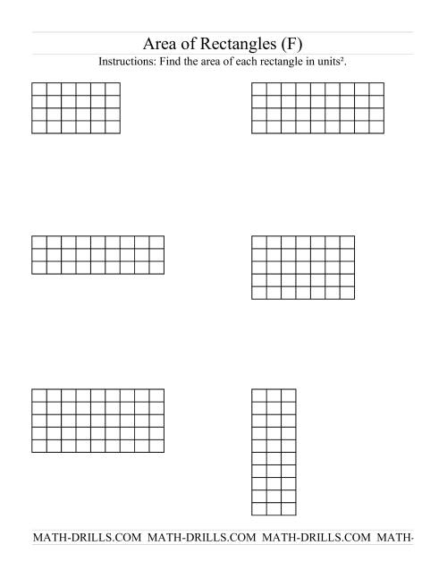 The Area of Rectangles Grid Form (F) Math Worksheet