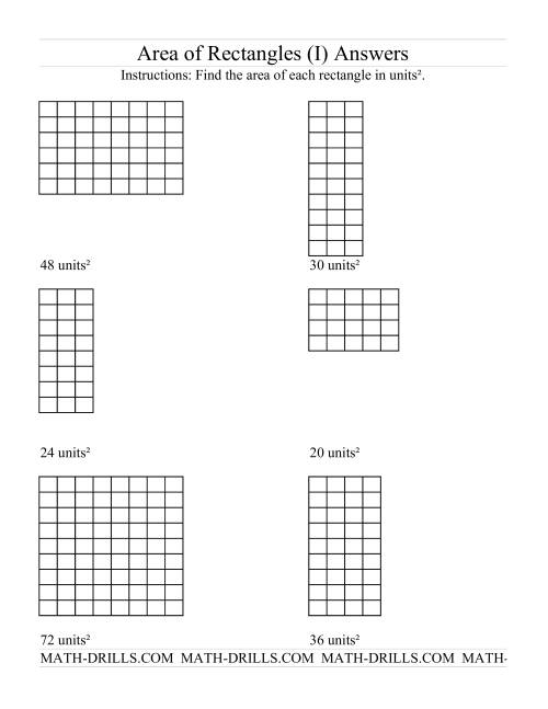 The Area of Rectangles Grid Form (I) Math Worksheet Page 2