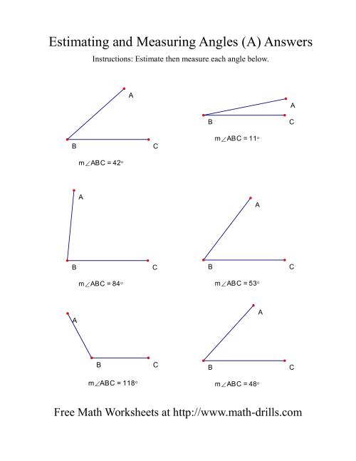 The Measuring Angles Between 5° and 175° (Old) Math Worksheet Page 2