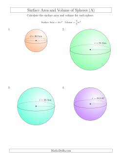 Volume and Surface Area of Spheres (One Decimal Place)