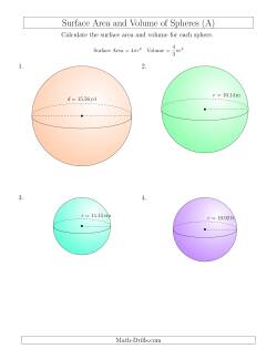Volume and Surface Area of Spheres (Two Decimal Places)
