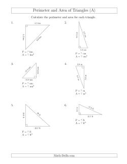 Calculating the Perimeter and Area of Right Triangles (Rotated Triangles)