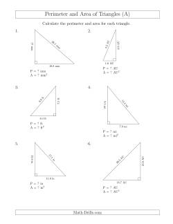Calculating the Perimeter and Area of Right Triangles