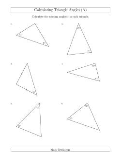 Calculating Angles of a Triangle Given the Other Angle(s)