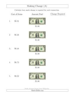 Making Change from U.S. $1 Bills