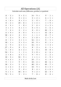 multiplication and division worksheets printable