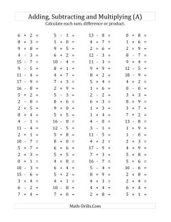 multiplication and division worksheets printable