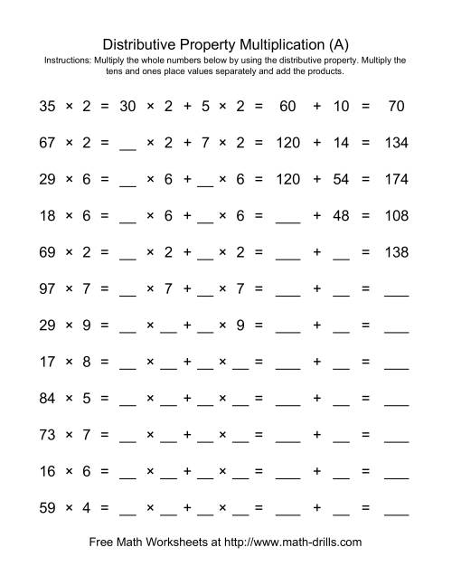 40 distributive Properties Of multiplication worksheets Online Education