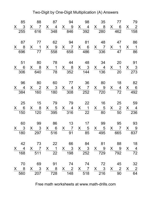 The Multiplication (A) Math Worksheet Page 2