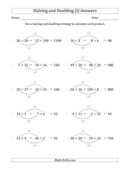 The Halving and Doubling Strategy with Harder Questions (I) Math Worksheet Page 2