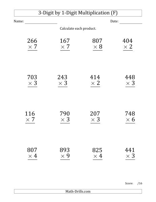 Multiplying 3 Digit By 1 Digit Numbers Large Print With Space Separated Thousands F 