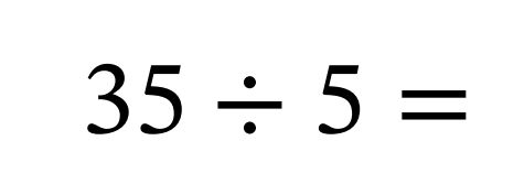 Example division facts question using division sign.