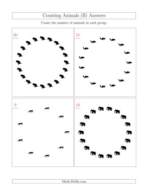 The Counting Animals in Circular Arrangements (B) Math Worksheet Page 2