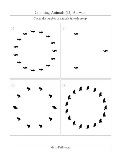 The Counting Animals in Circular Arrangements (D) Math Worksheet Page 2