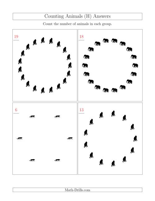 The Counting Animals in Circular Arrangements (H) Math Worksheet Page 2