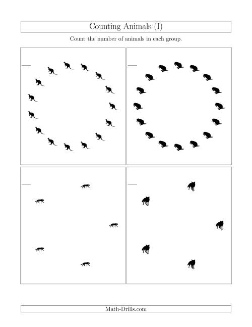 The Counting Animals in Circular Arrangements (I) Math Worksheet