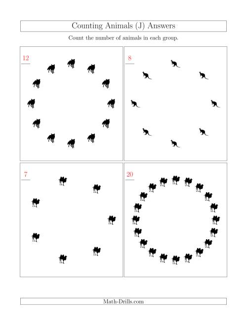 The Counting Animals in Circular Arrangements (J) Math Worksheet Page 2