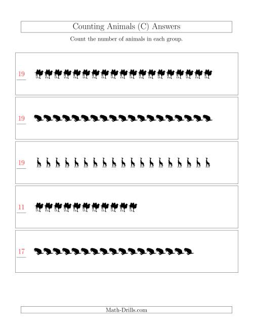 The Counting Animals in Linear Arrangements (C) Math Worksheet Page 2