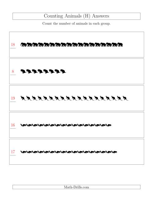 The Counting Animals in Linear Arrangements (H) Math Worksheet Page 2