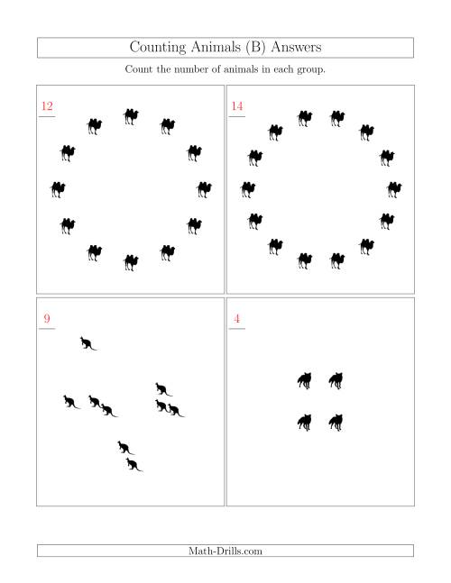The Counting Animals in Mixed Arrangements (B) Math Worksheet Page 2
