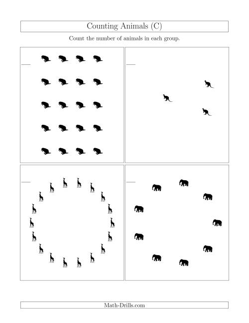 The Counting Animals in Mixed Arrangements (C) Math Worksheet