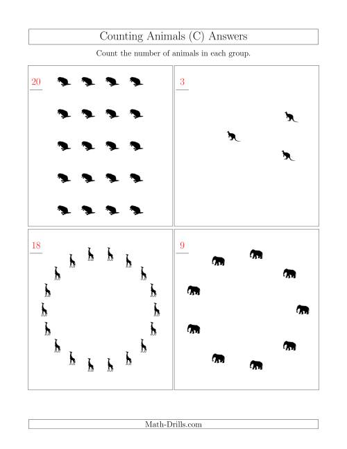 The Counting Animals in Mixed Arrangements (C) Math Worksheet Page 2