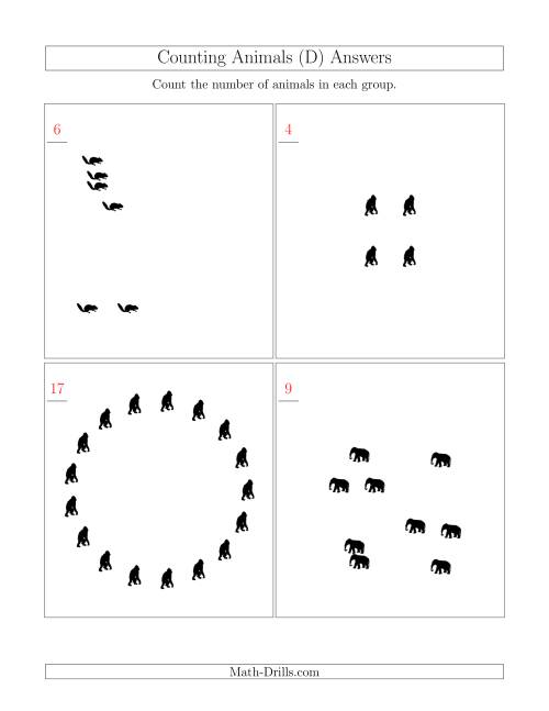 The Counting Animals in Mixed Arrangements (D) Math Worksheet Page 2