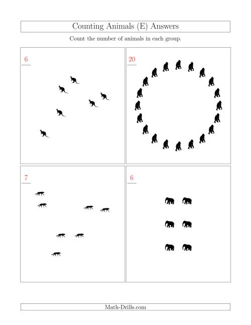 The Counting Animals in Mixed Arrangements (E) Math Worksheet Page 2