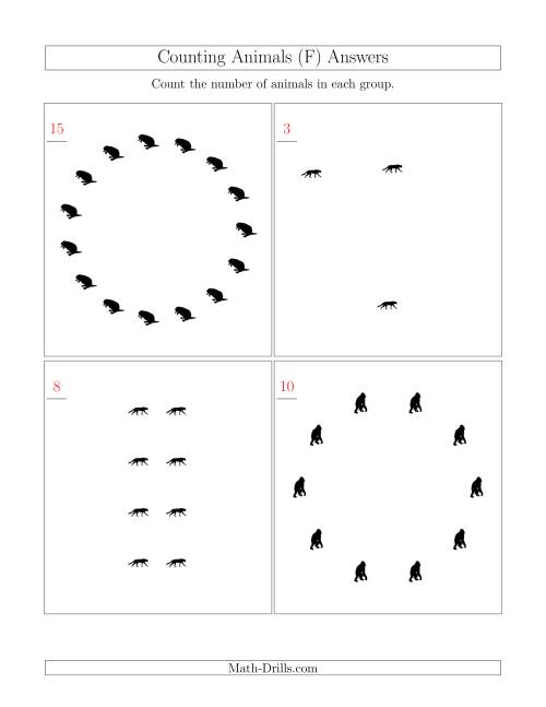 The Counting Animals in Mixed Arrangements (F) Math Worksheet Page 2