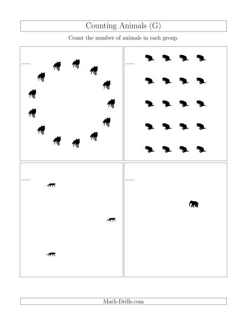 The Counting Animals in Mixed Arrangements (G) Math Worksheet