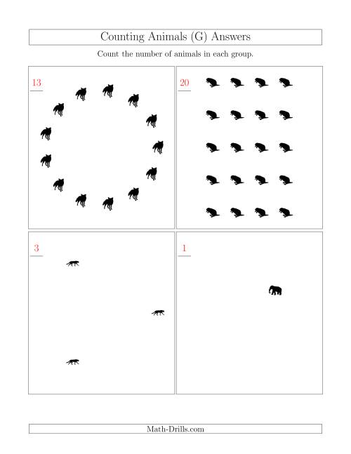 The Counting Animals in Mixed Arrangements (G) Math Worksheet Page 2